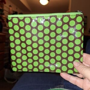 Toss Coin Purse Small Makeup Pouch Green Brown